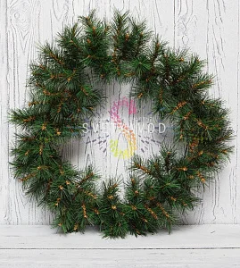 Узнайте выгодную цену и условия оптового заказа! Рождественский еловый венок, Ø60см, ветки леска, Neon-Night