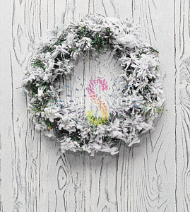 Узнайте выгодную цену и условия оптового заказа! Рождественский еловый венок заснеженный, Ø30см, ветки ПВХ, Neon-Night