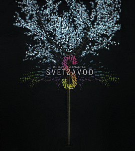 Уникальное светодиодное дерево Сакура - украсьте свой участок Светодиодное дерево Сакура, 3,5 м, Ø3 м, белое, 24B, 2688LED, IP65