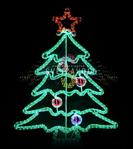 Узнать цену и условия оптовой поставки светового панно Ель Светодиодное панно "Праздничная ель", 100х77см, 220В, IP65