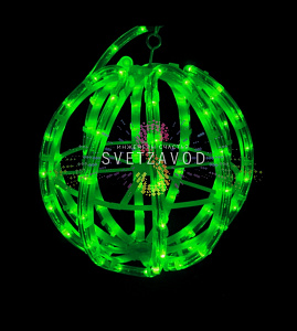 Уличный светодиодный шар -50% скидка! Срок службы 40000 часов Светодиодный шар из дюралайта Ø 30 см, зеленый, 220В, IP65