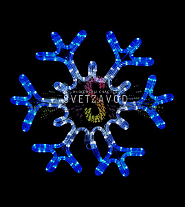 Светодиодная Снежинка, 43см, синяя+белая, фиксинг, 220В, IP65